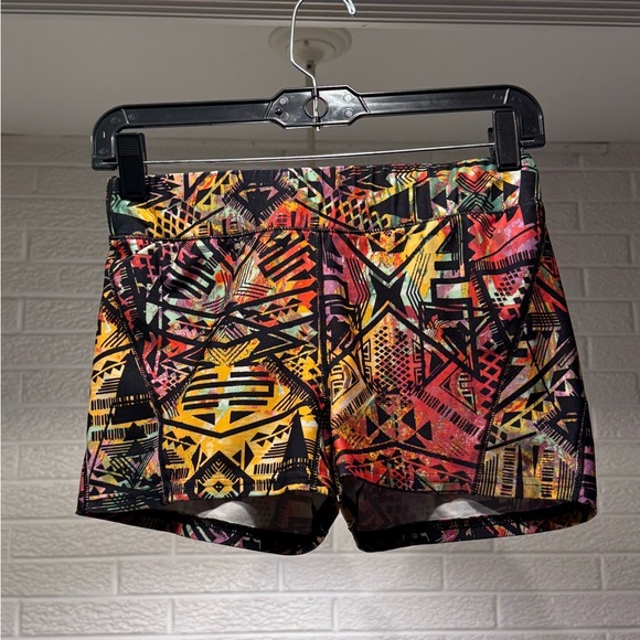 Reebok Multicolor Geometric Women's Athletic Shorts - Picture 1 of 3